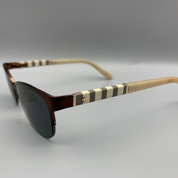 Kate Spade Valary Brown Metal Semi-Rim Sunglasses